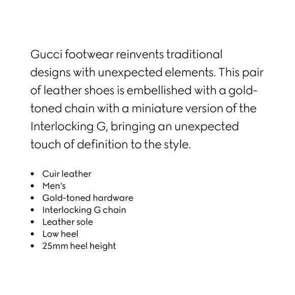 Gucci Chain Interlocking GG 9.5/ US 10 Loafer Brown Italian Leather Shoe NIB